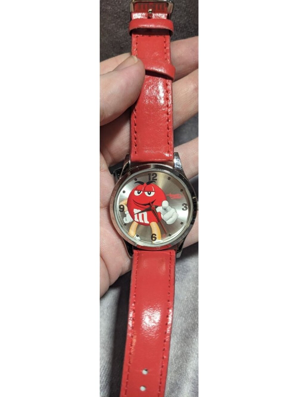 Y2K Kidcore Retro M&M Red Character Wristwatch Red Band